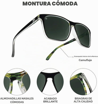 Knockaround Gafas de sol polarizadas cuadradas para hombres y mujer...