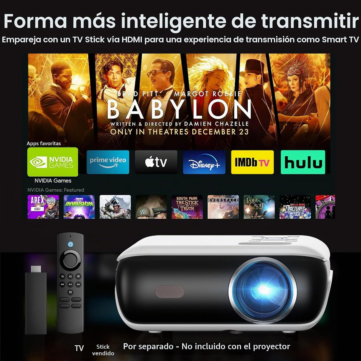 HAPPRUN Proyector Bluetooth Nativo 1080P - Estándar | Native 1080P...