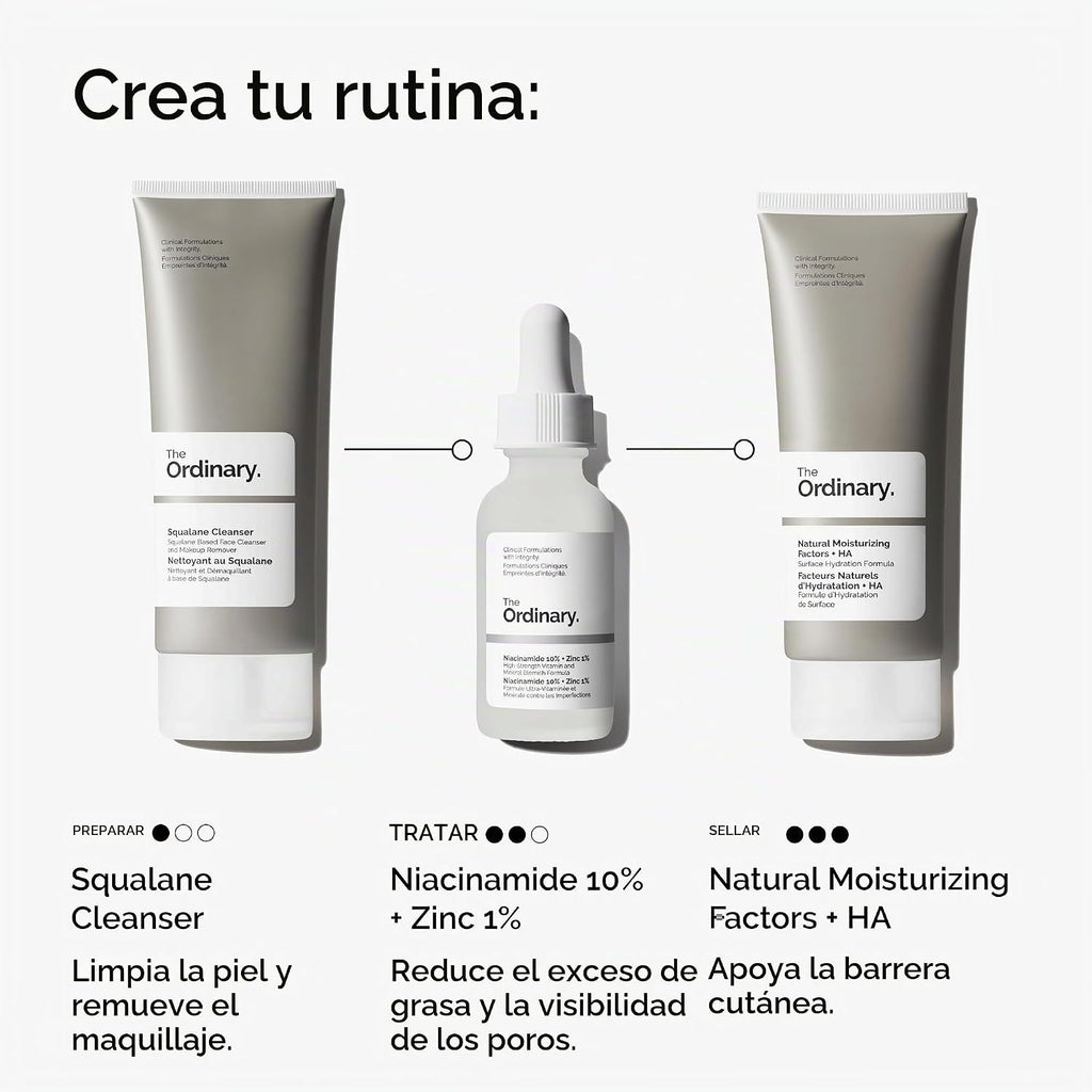 The Ordinary Niacinamida 10% + Zinc 1%, sérum suavizante para piele...