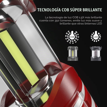 Lichamp Linterna LED para campamento, paquete de 4 linternas alimen...