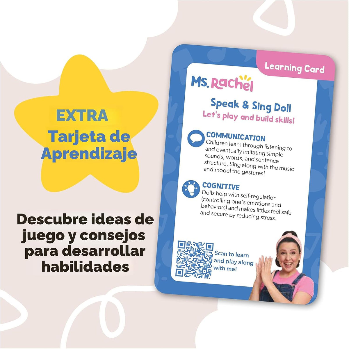 Ms. Rachel Speak & Sing Doll, juguete interactivo de 16 pulgadas co...