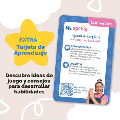Ms. Rachel Speak & Sing Doll, juguete interactivo de 16 pulgadas co...