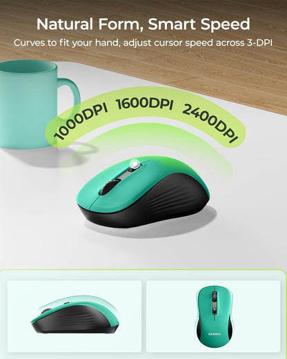seenda COE200 Combo de teclado y mouse Bluetooth inalámbricos con |...