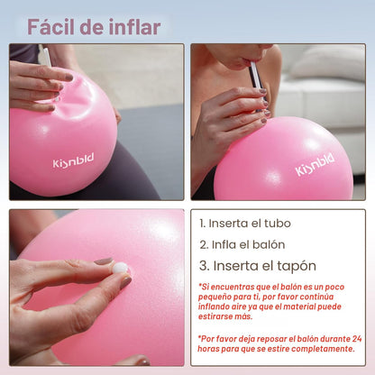 kisnbld Pequeña pelota de ejercicio, mini pelota de pilates de 9 pu...