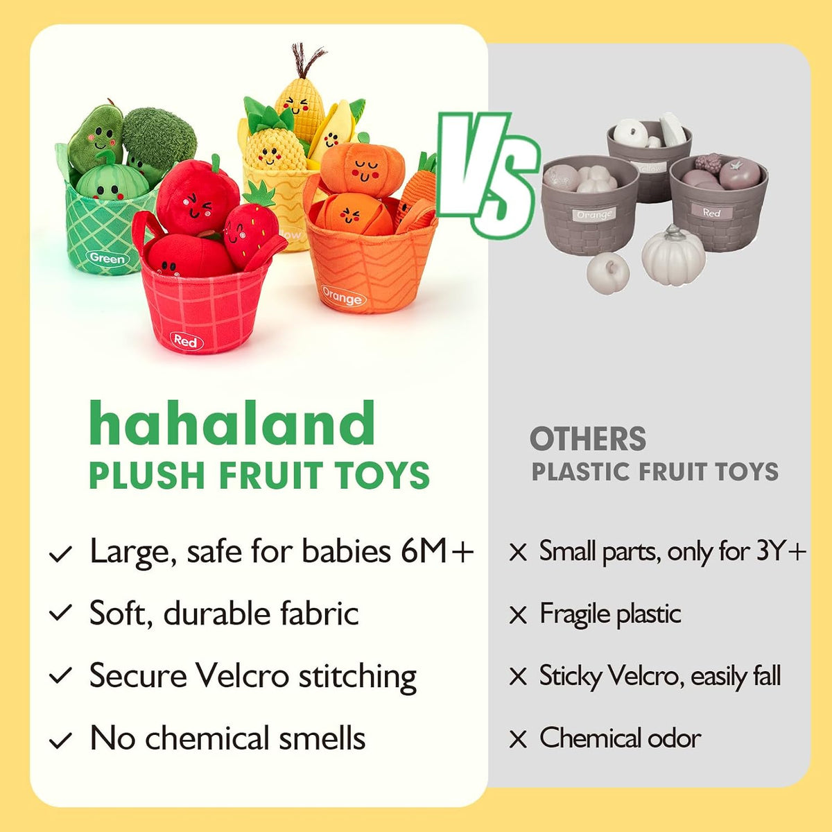 hahaland Juguetes sensoriales para bebés Juguetes Montessori Frutas...