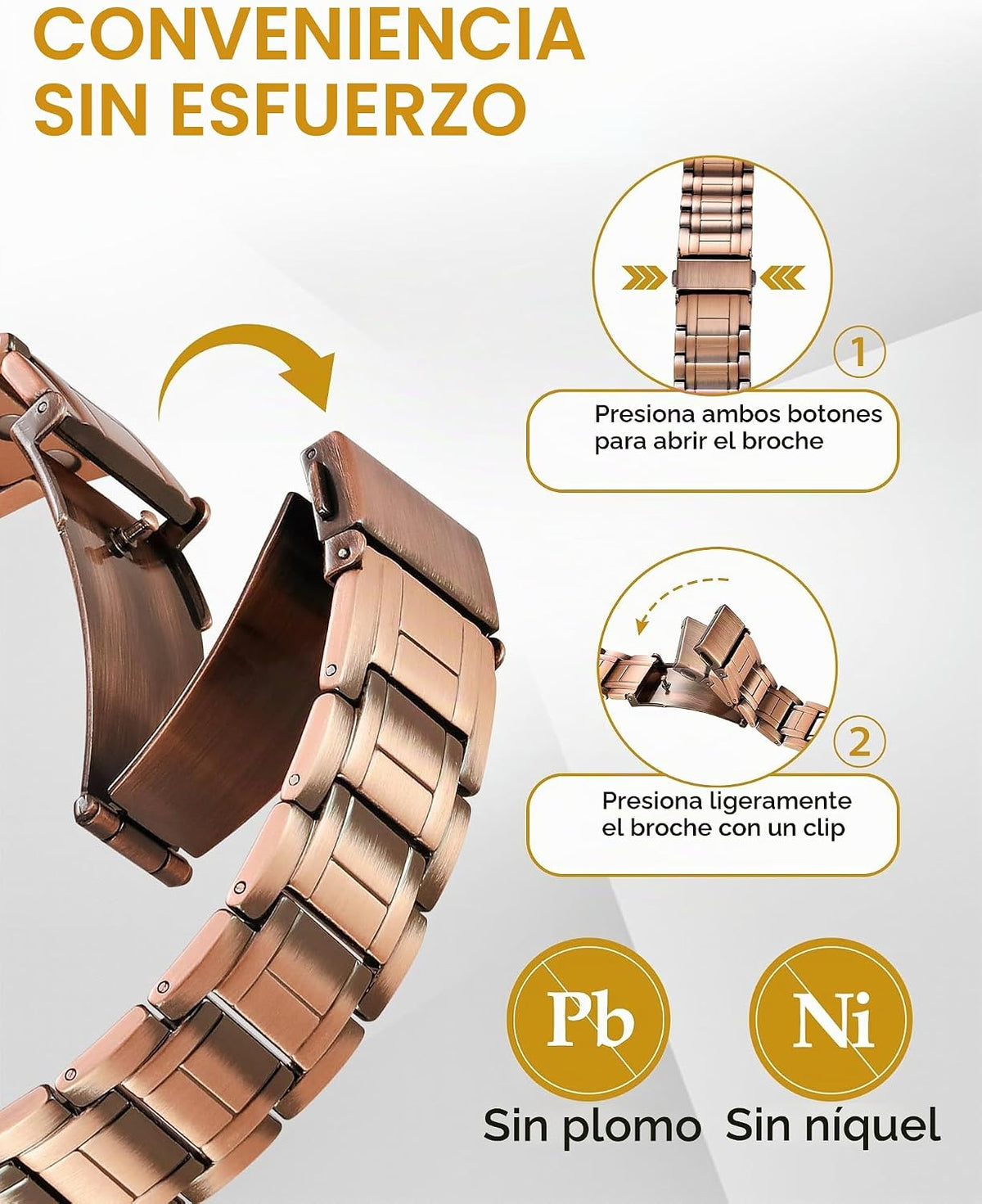 Pulsera de cobre para hombre Feraco, 3 veces más fuerte, pulseras m...
