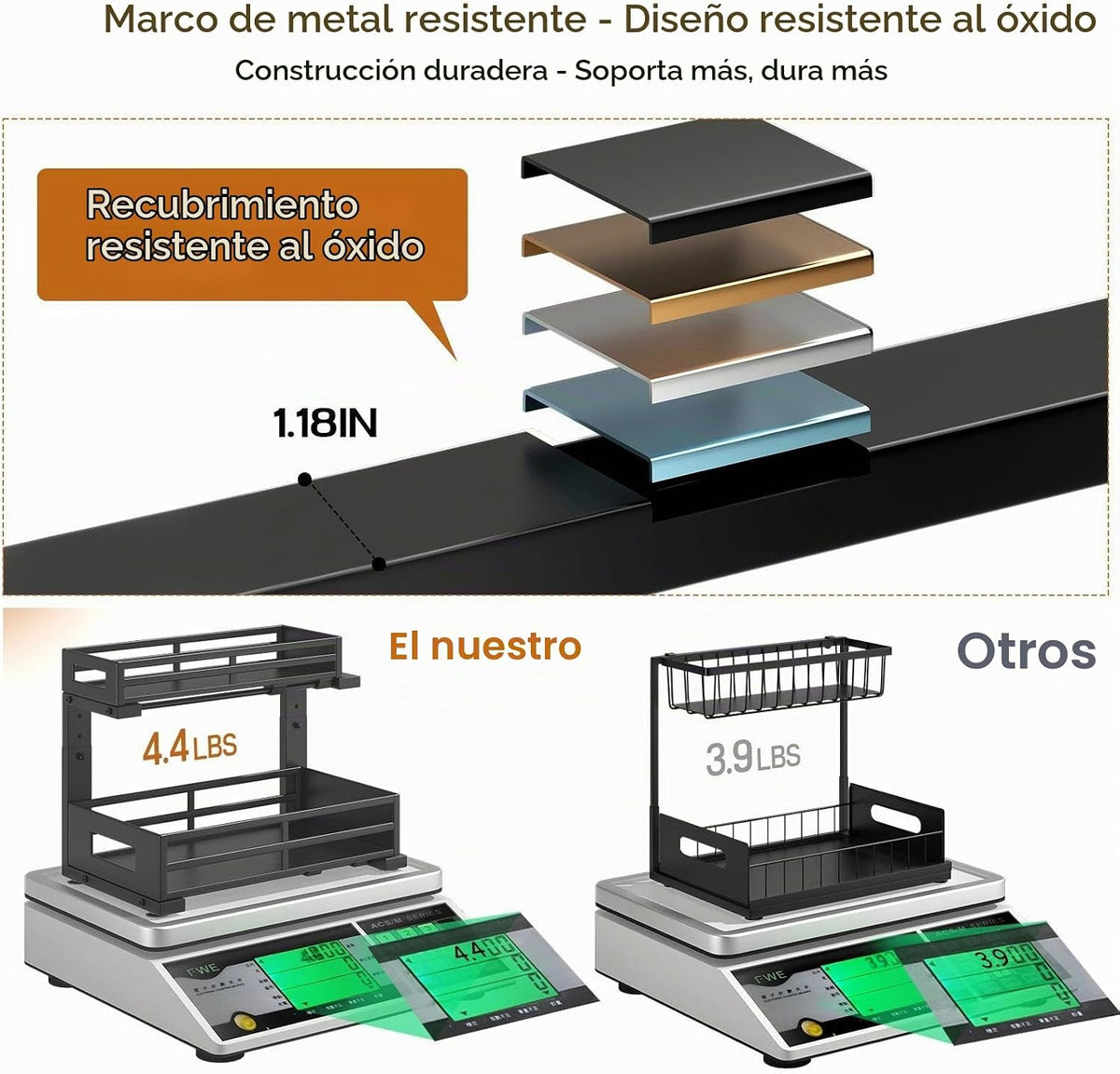 1 paquete de organizadores y almacenamiento para debajo del fregade...