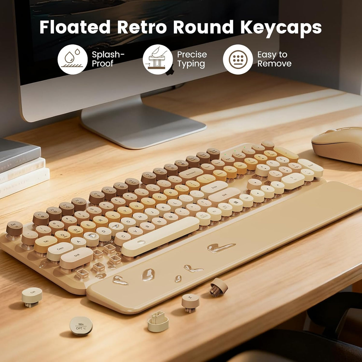 Combo de teclado y mouse inalámbricos con reposamuñecas magnético |...