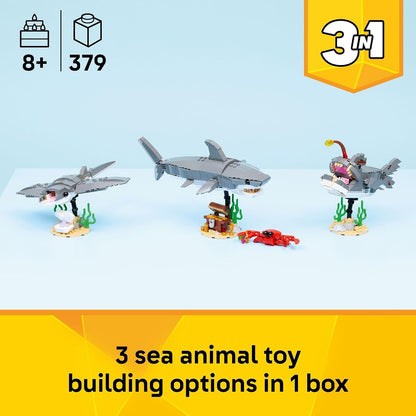 LEGO Creator 3 en 1 Tiburón feroz con cofre del tesoro 31381 | Jugu...