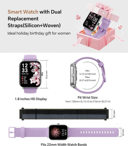 Reloj inteligente para mujeres\/hombres, llamadas Bluetooth, Alexa...