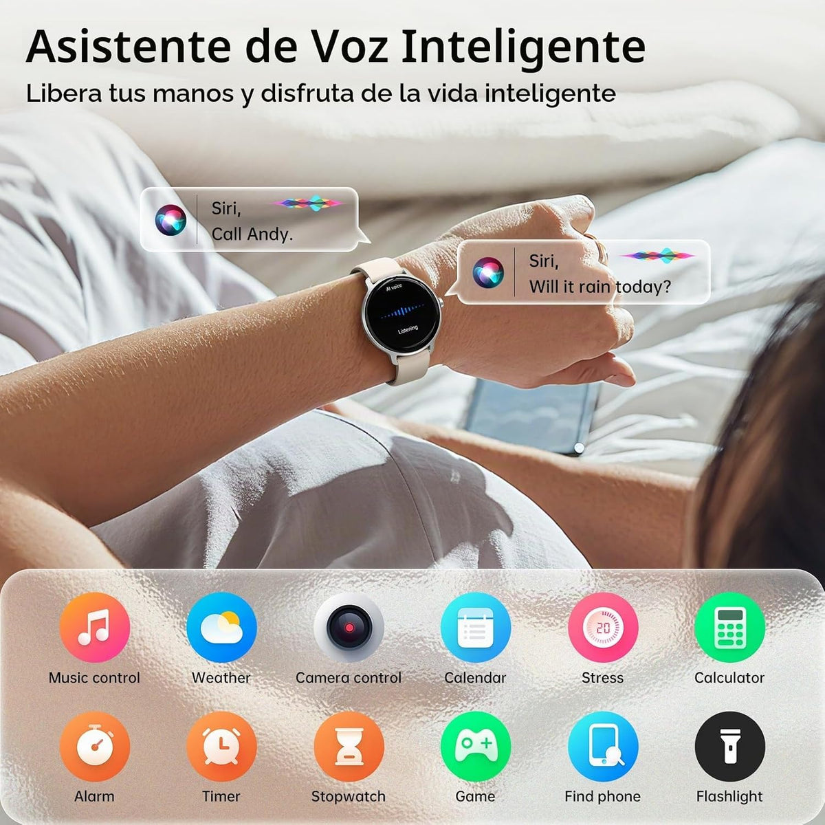 Reloj inteligente para mujer, pantalla AMOLED de 1.27 pulgadas con...