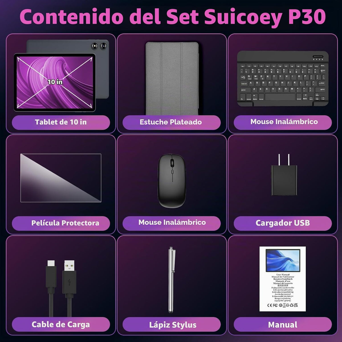 2026 Android 16 Tablet con teclado - Tableta electrónica de 10 pulg...