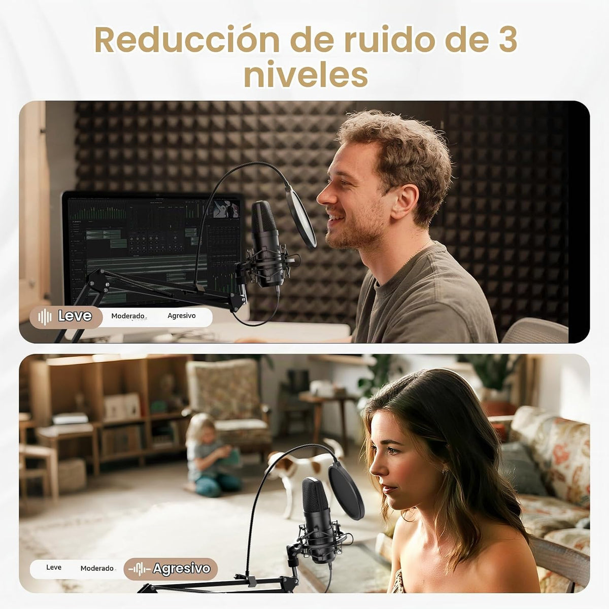 MAONO A04 Gen2 y MH601 Micrófono Podcast con paquete de auriculares...