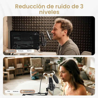 MAONO A04 Gen2 y MH601 Micrófono Podcast con paquete de auriculares...