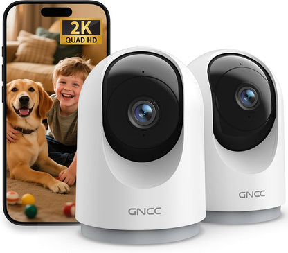 Cámaras GNCC 2K para seguridad del hogar: cámaras panorámicas/incli...