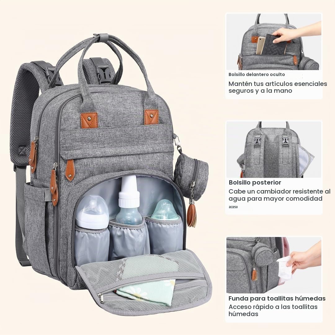 BabbleRoo Mochila para pañales \u2013 Bolsa de viaje para Baby Esse...