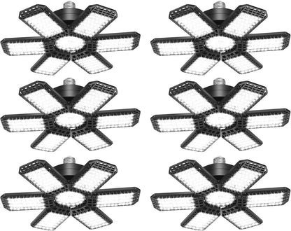 AUDLES - Paquete de 6 luces LED de garaje, 200 W, 20000 lm, 6500 K,...
