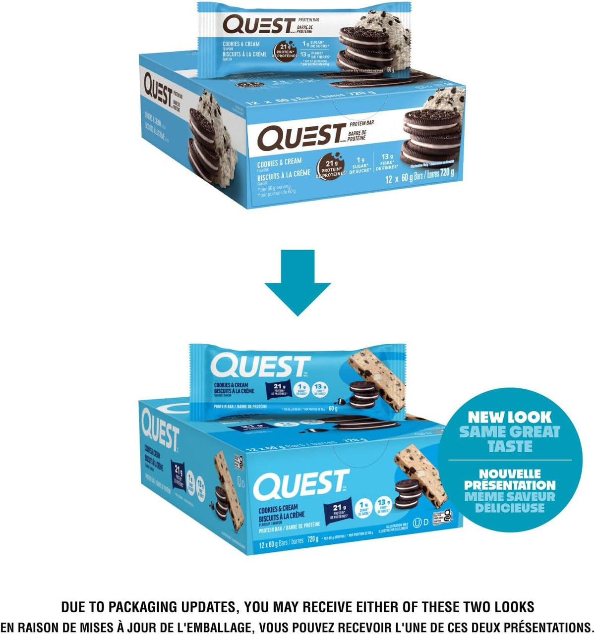 Quest Nutrition - Barras de proteína de galletas y crema, 0.74 oz d...
