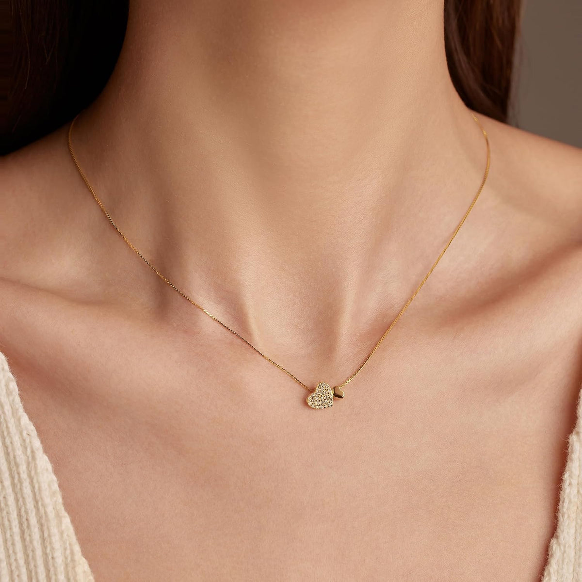 LOVECOM Collar de plata de ley S925 con corazón para mujer, delicad...