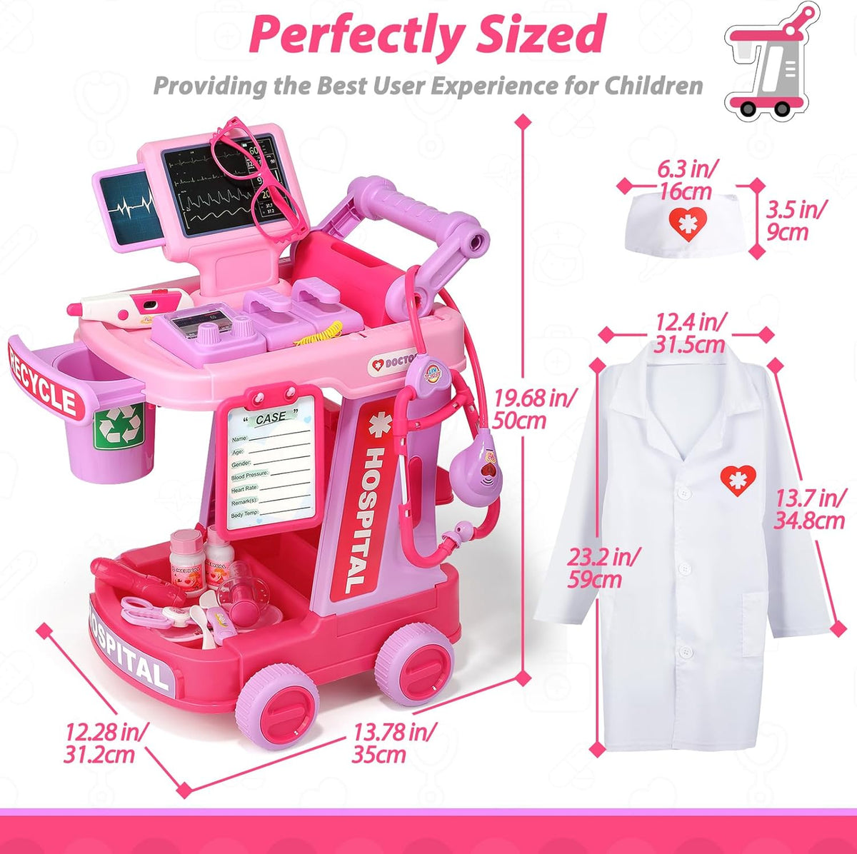 Liberry Kit médico para niños pequeños, juguete para niñas y niños...