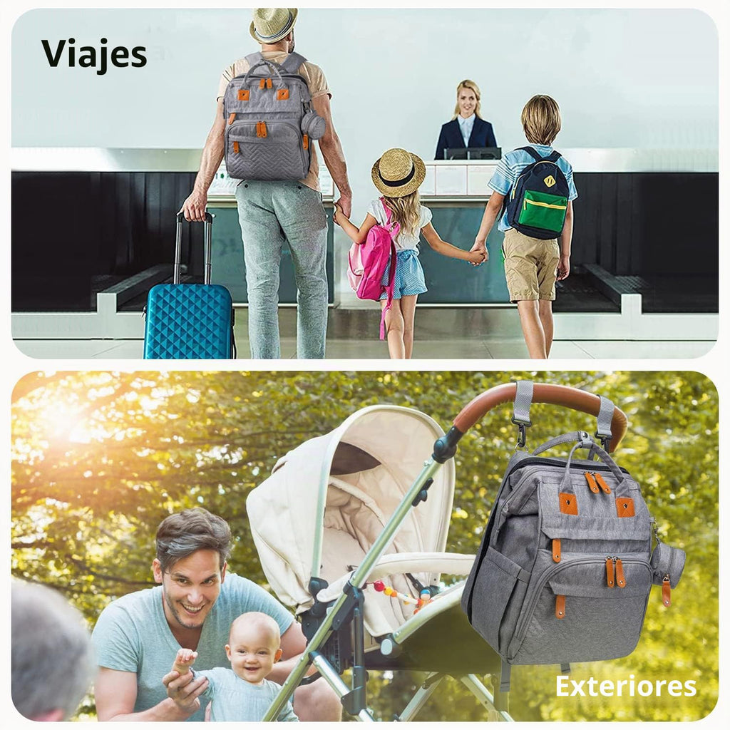 KABAQOO Mochila para pañales con estación de cambio desmontable, bo...