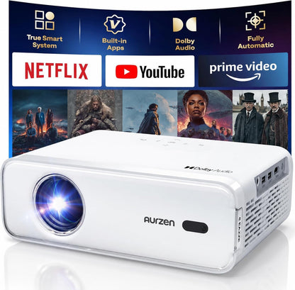 Aurzen EAZZE - Proyector inteligente D1 con WiFi y Bluetooth, licen...