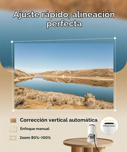 Mini proyector con WiFi y Bluetooth, soporte portátil 4K, Android 1...