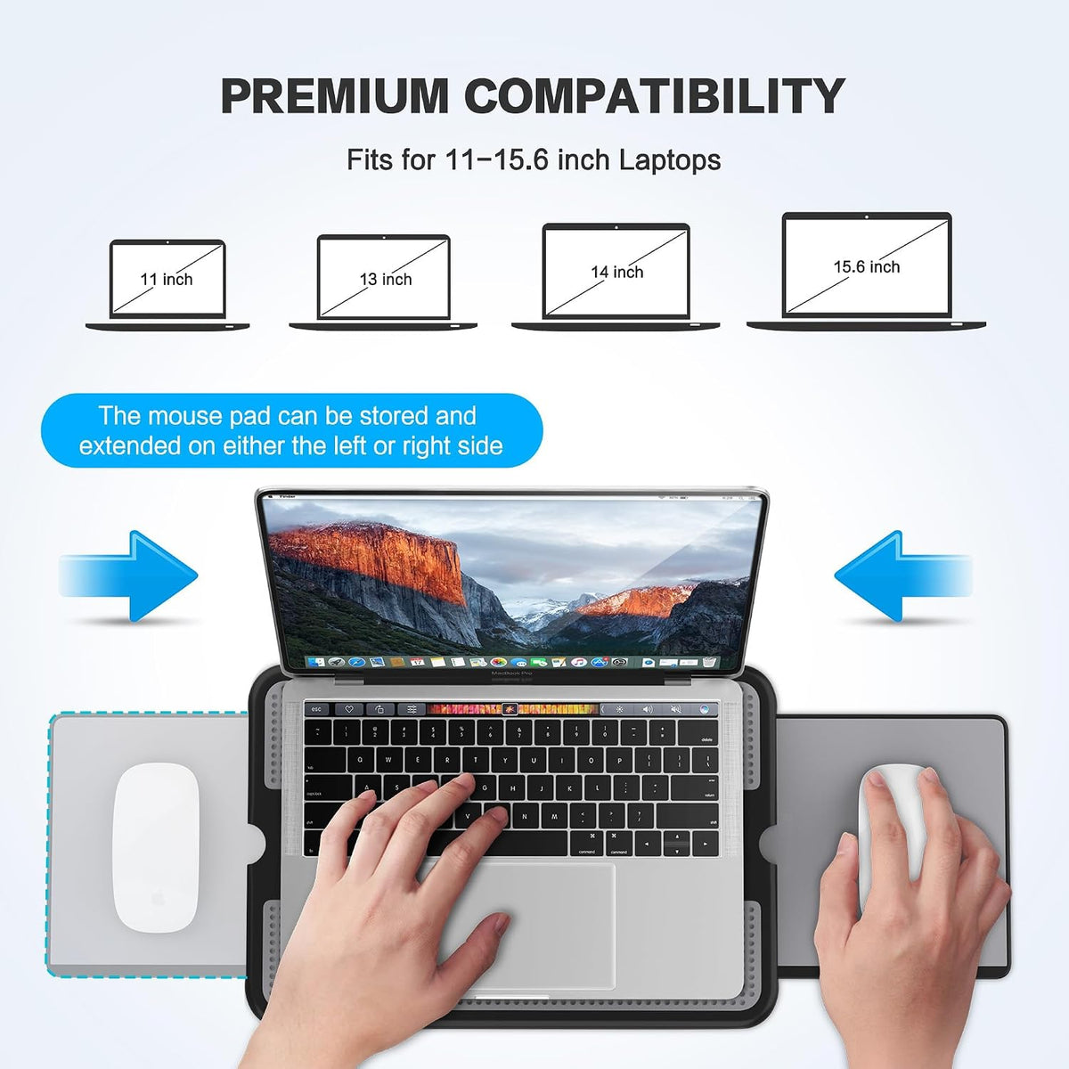 AboveTEK Escritorio portátil para laptop con bandeja retráctil para...