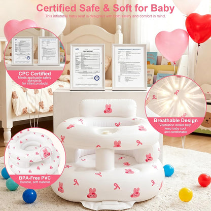Asiento de bebé inflable con bomba incorporada y soporte de espalda...