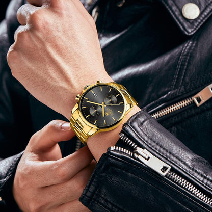 GOLDEN HOUR Fashion Business - Relojes para hombre con cronógrafo,...