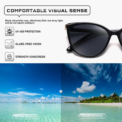 Colrea Gafas de Sol Modernas con Forma de Ojo de Gato para Mujer, E...