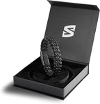 SERASAR | Pulsera de cuero genuino de primera calidad [acero] para...
