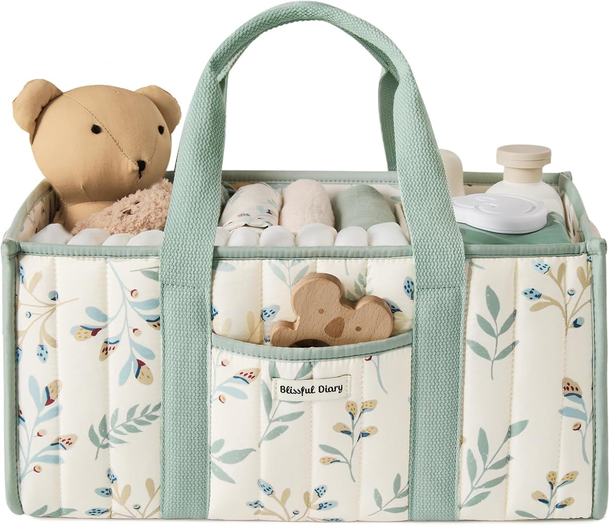 Blissful Diary Organizador de Pañales con Diseño de Hojas, Elegante...