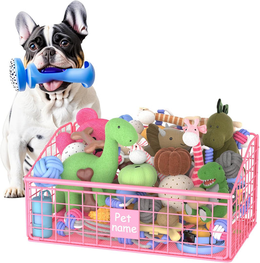 Kaiferty Cesta indestructible para juguetes para perros, caja media...