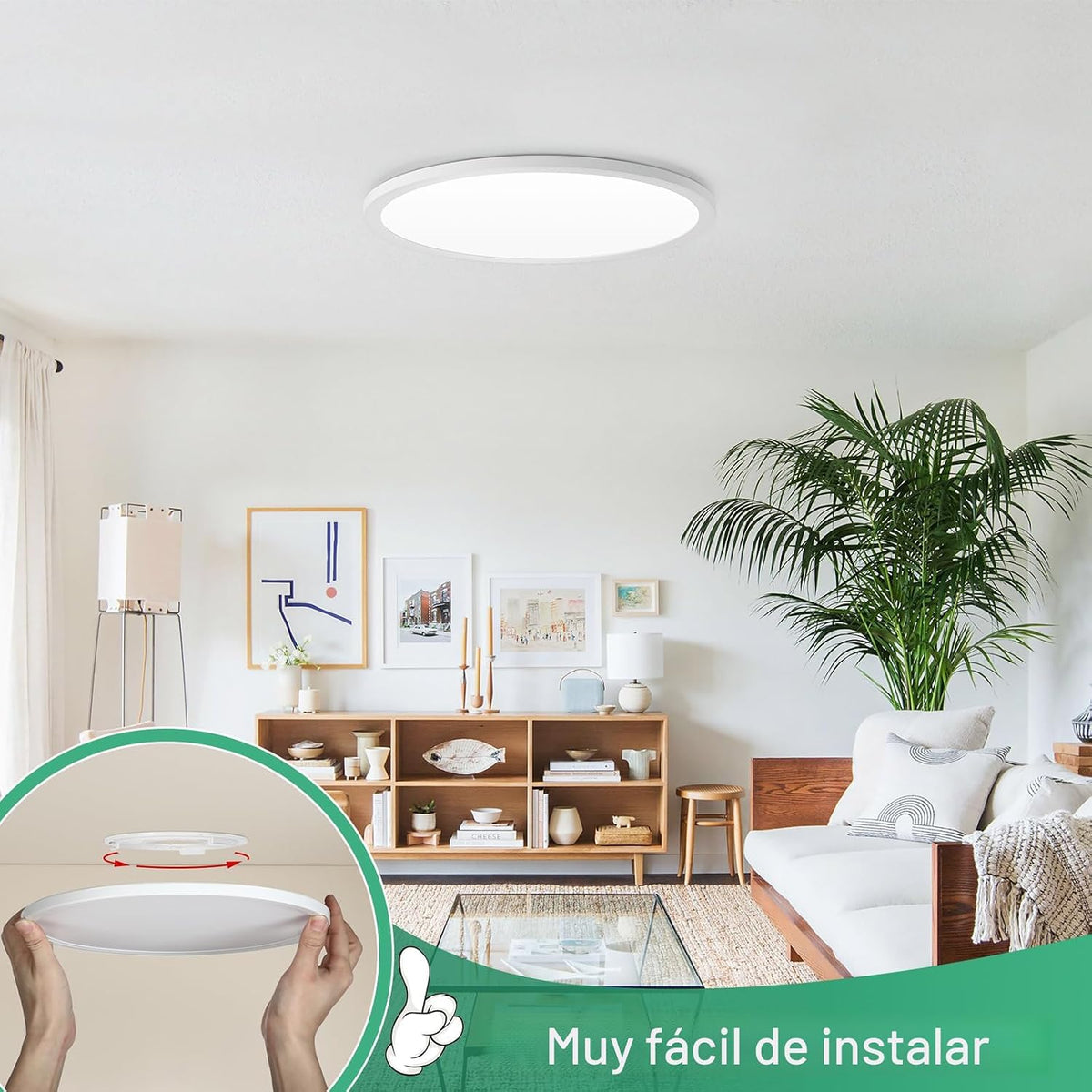 Brightever Lámpara de techo LED de montaje empotrado de 12 pulgadas...