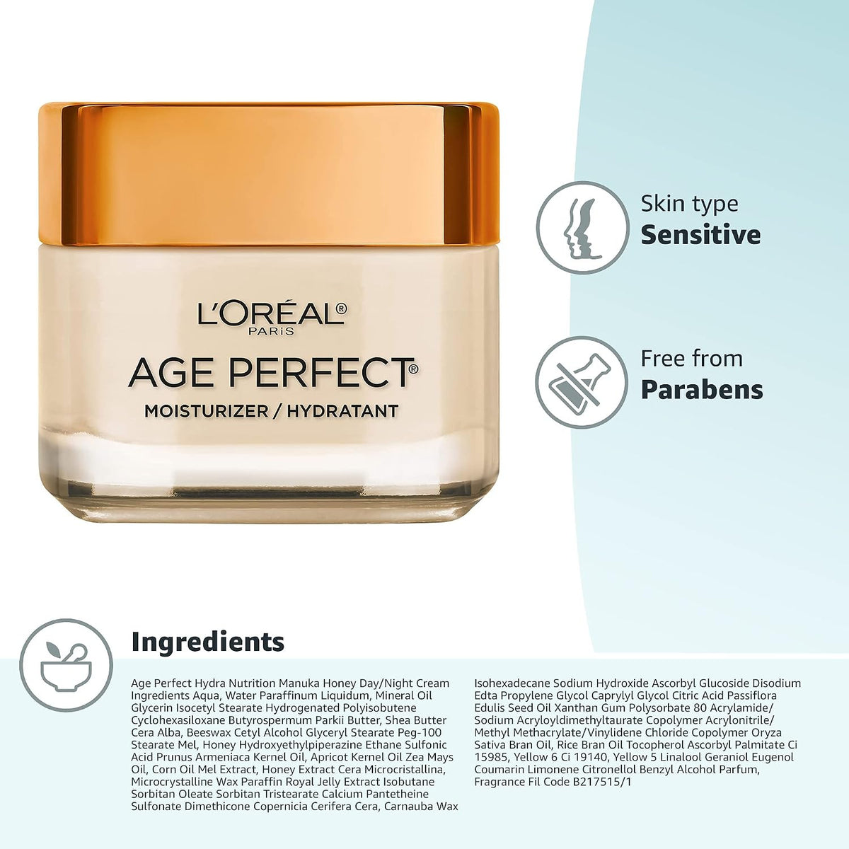 L'Oreal Paris Skincare Age Perfect Hydra-Nutrition Crema de día...