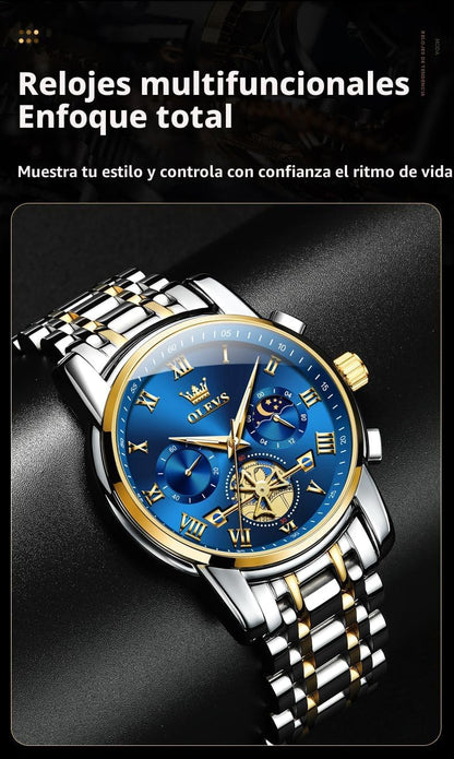 OLEVS Relojes para hombre, resistente al agua, de lujo, gran cara,...
