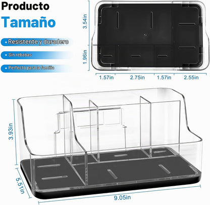 Caja de almacenamiento de cosméticos negra para tocador y mostrador...