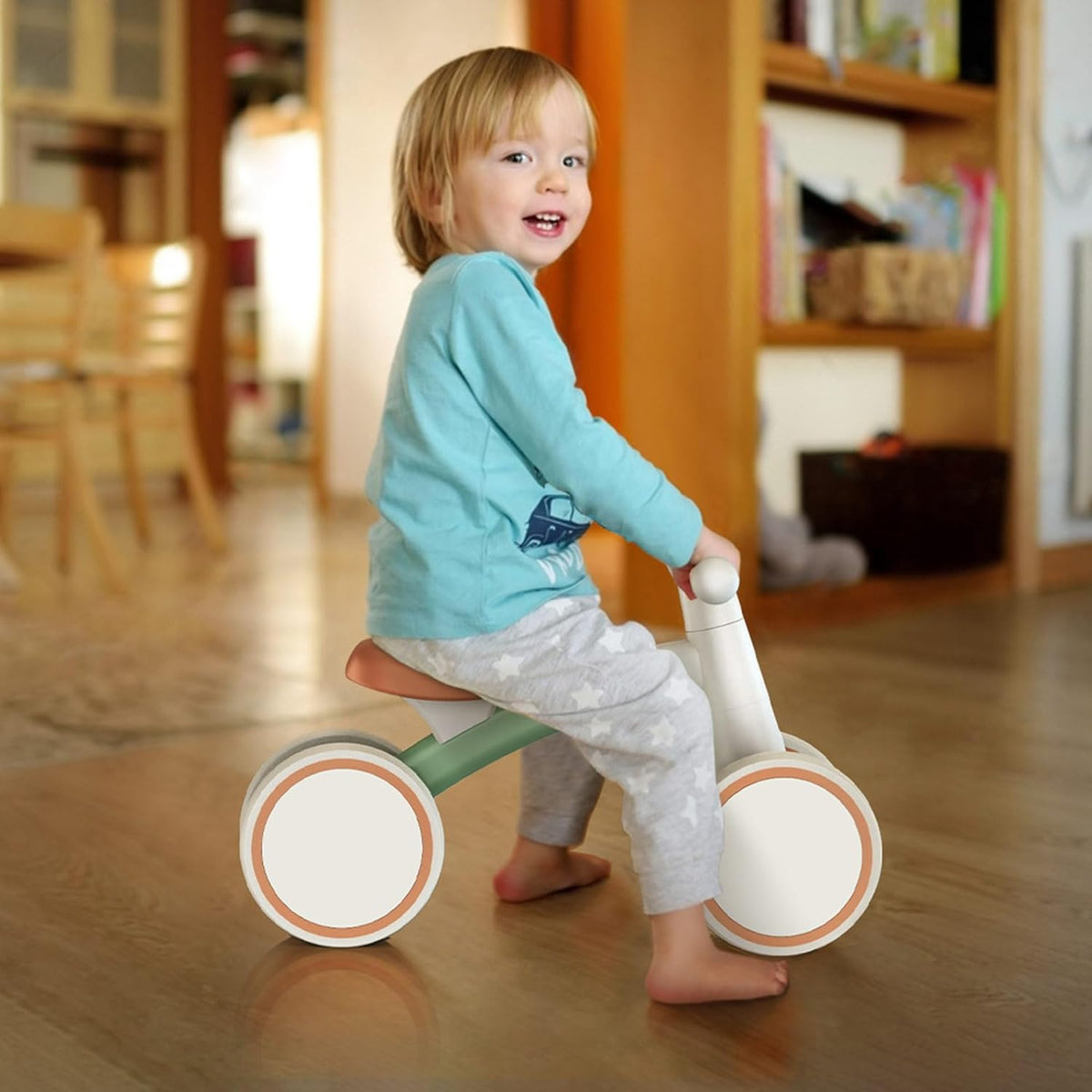 SEREED Bicicleta de equilibrio para bebés de 1 a 2 años, 4 ruedas,...