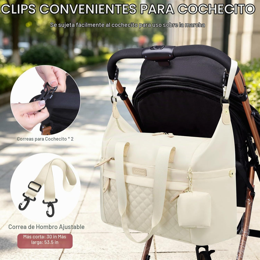Pritent - Bolso para pañales, bolsos para bebé con funda para chupe...