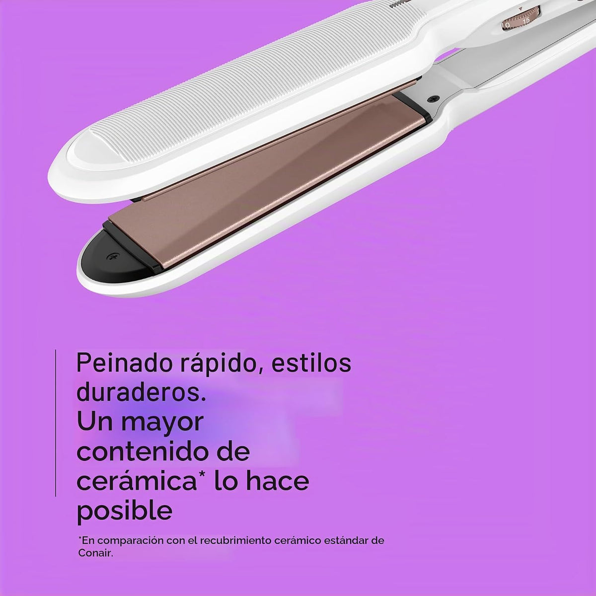 Conair - Plancha para el cabello, doble cerámica, platos extra anch...