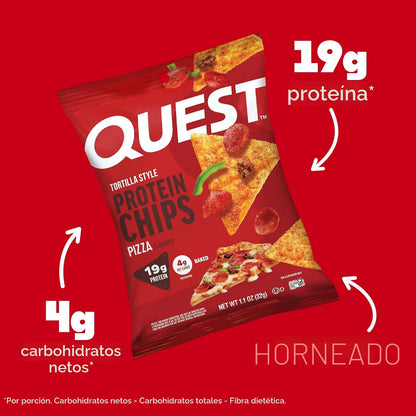 Quest Nutrition Pizza Tortilla Style Protein Chips, 0.74 oz de prot...