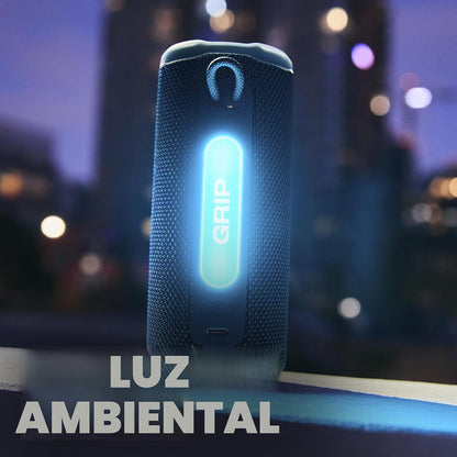 Altavoz Bluetooth portátil JBL Grip, resistente al agua, luz ambien...