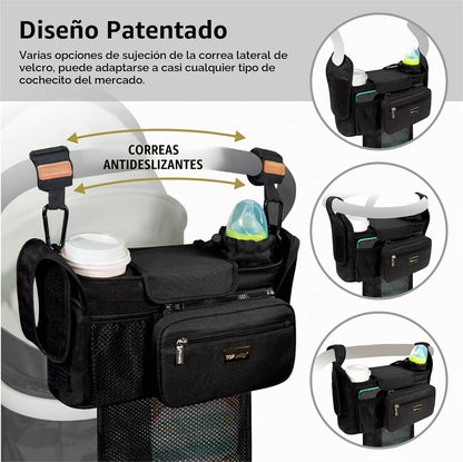 TOPDesign Organizador universal para cochecito de bebé, carrito de...