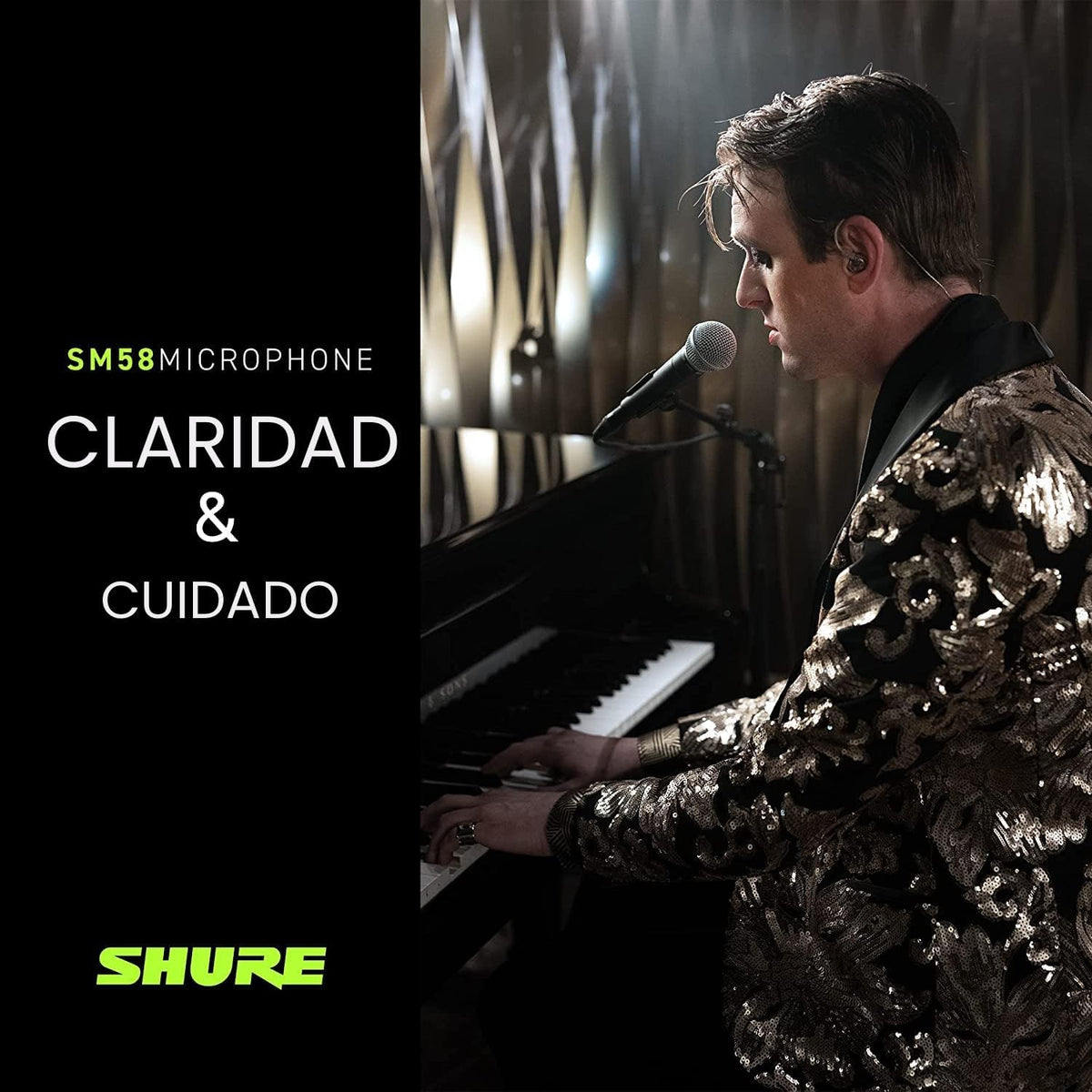 Micrófono SHURE, Negro | Micrófono vocal dinámico cardioide con int...
