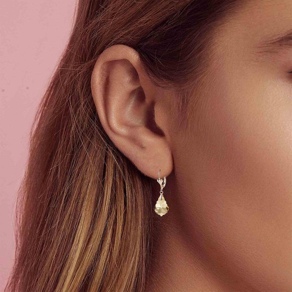 Aretes de cristal austriaco barroco con cierre de palanca para muje...