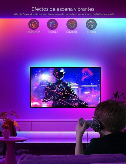 Govee RGBIC - Tira de luz LED Alexa de 16.4 pies, luces LED intelig...