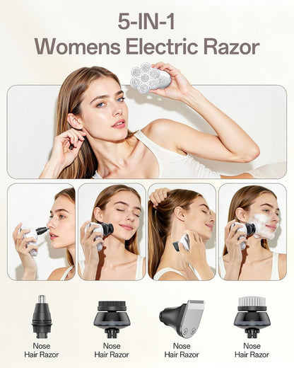 Maquinillas de afeitar eléctricas 5 en 1 para mujer, afeitadoras el...