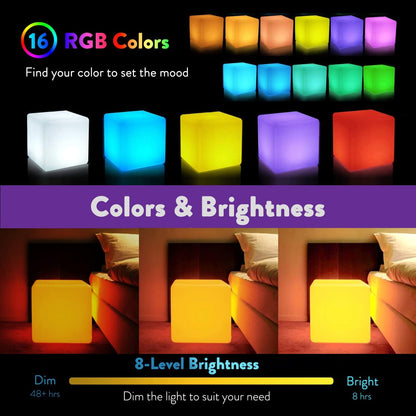 Mr.Go Taburete de luz LED que cambia de color de 14 pulgadas | Mesa...