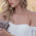 AmorAime Collar con cruz de plata de ley 925 para mujeres y hombres...